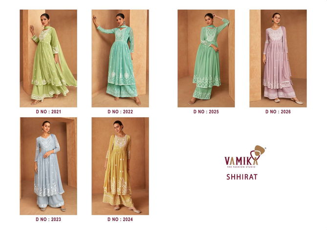 Shhirat By Vamika Georgette Kurti With Palazzo Dupatta Wholesale Clothing Suppliers In India
